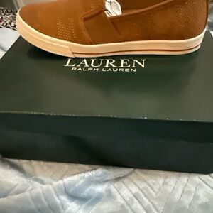 Ralph Lauren women’s Tan Slip-On Sneakers